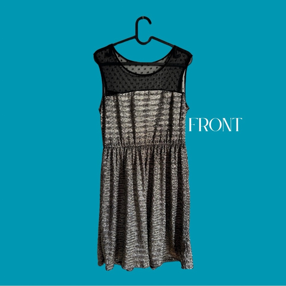 Silver Metallic Semiformal Sleeveless Midi Dress